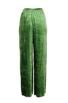 Metradamo Green Velvet Palazzo Pants