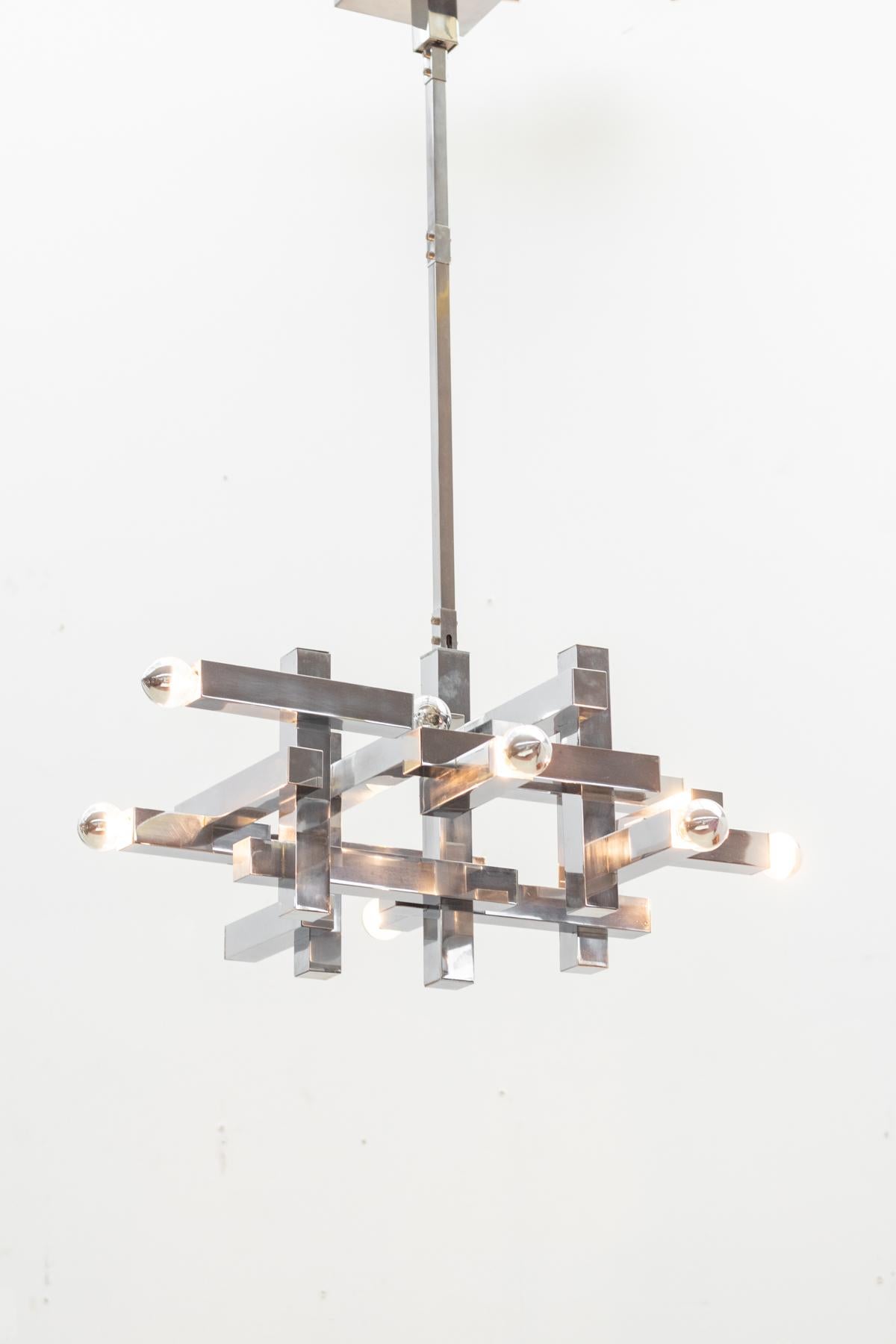 Italian Metric chandelier by Gaetano Sciolari, Italy 1960s For Sale