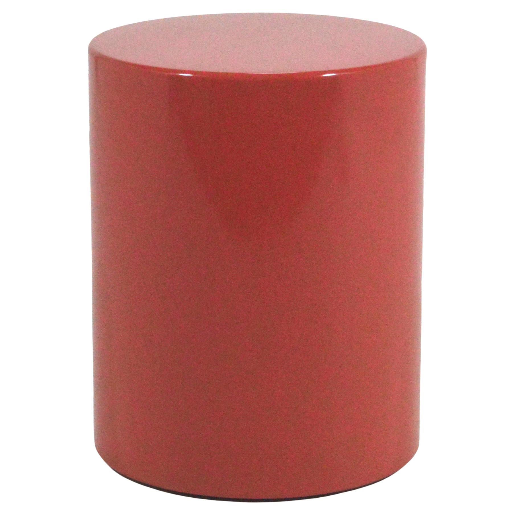 Metro Cylindrical Side Table/ Pedestal Desert Red For Sale