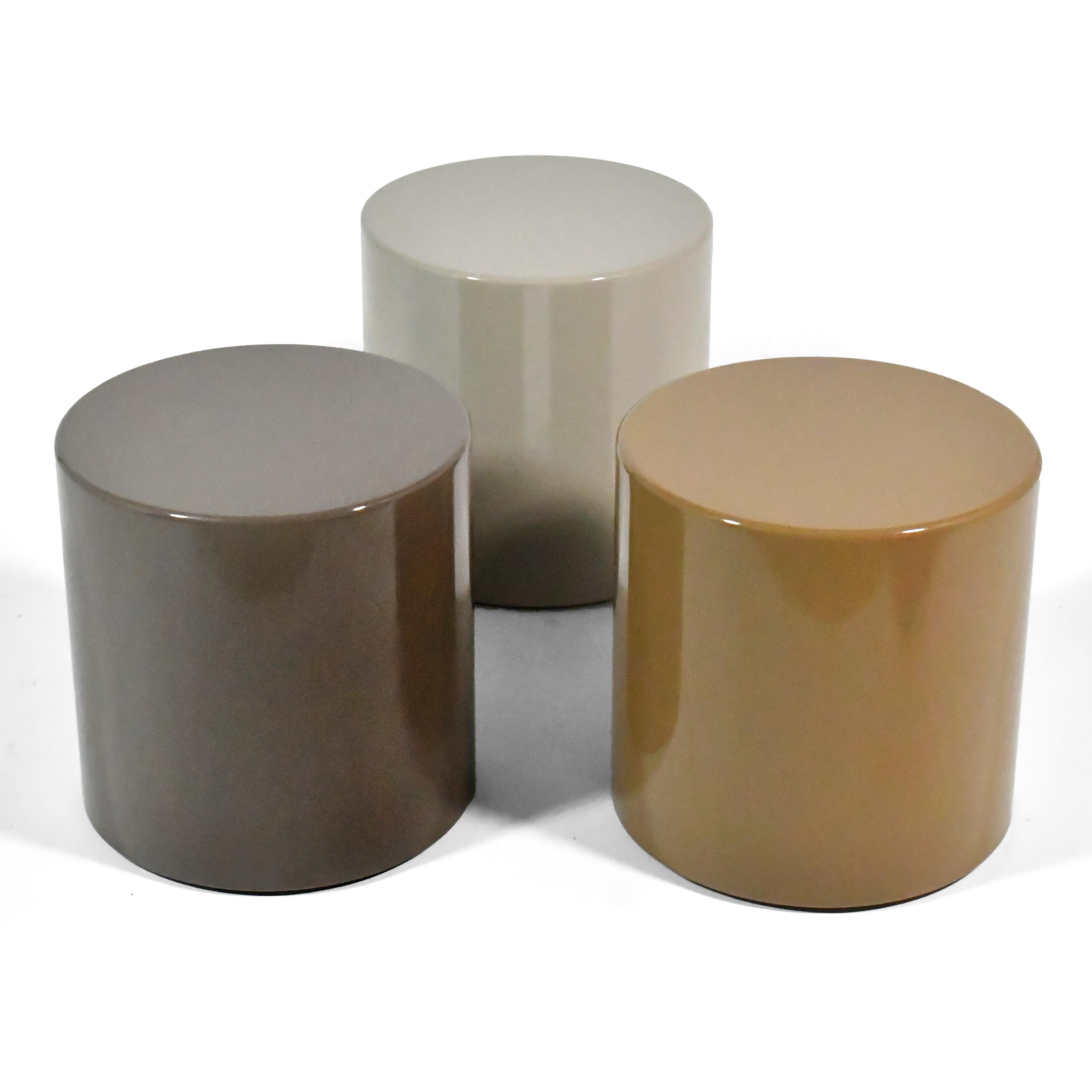 Mid-Century Modern Metro Cylindrical Tables Set of Three For Sale