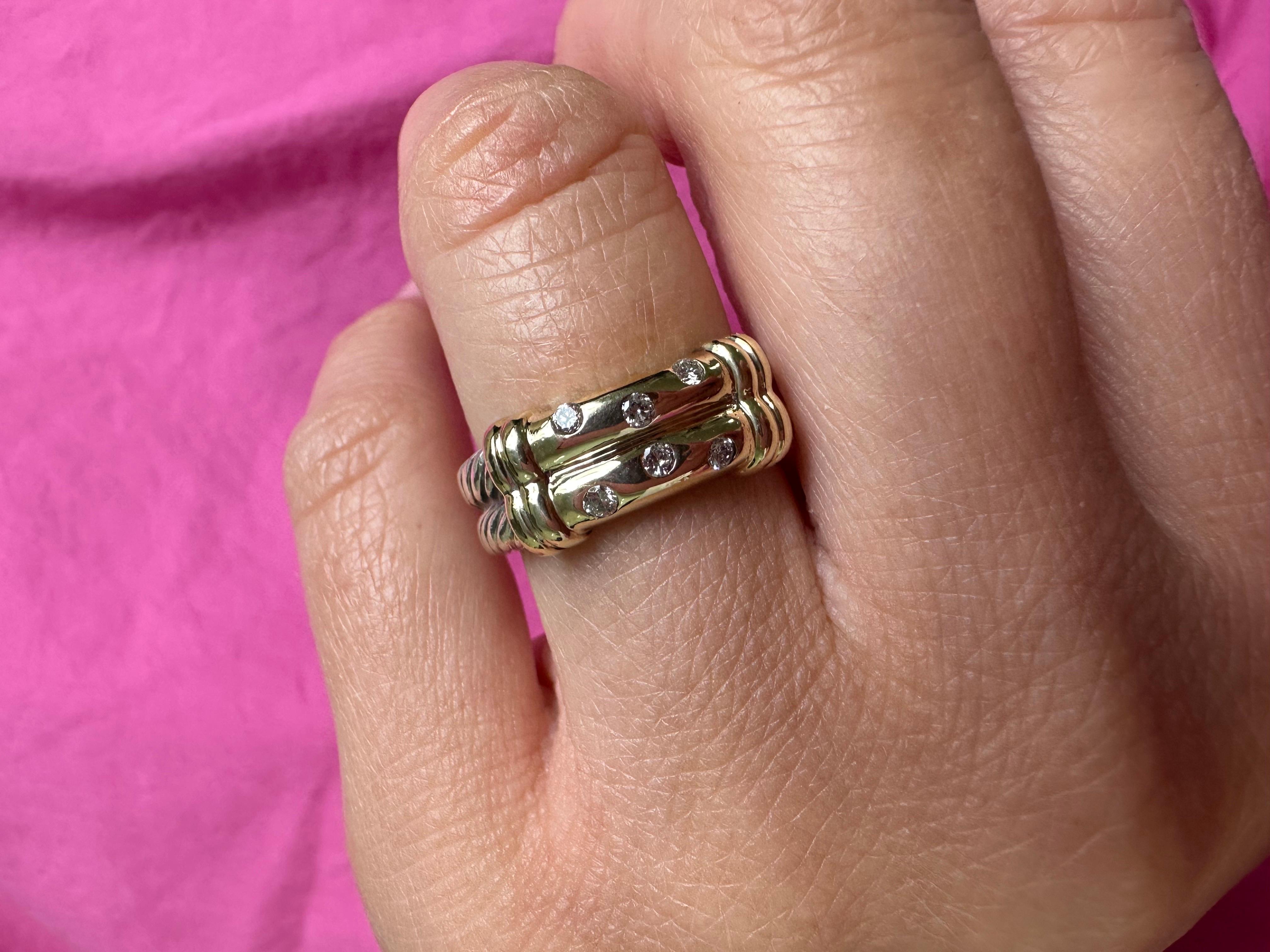 Women's or Men's Metro Diamond Cable Band David Yurman diamond ring