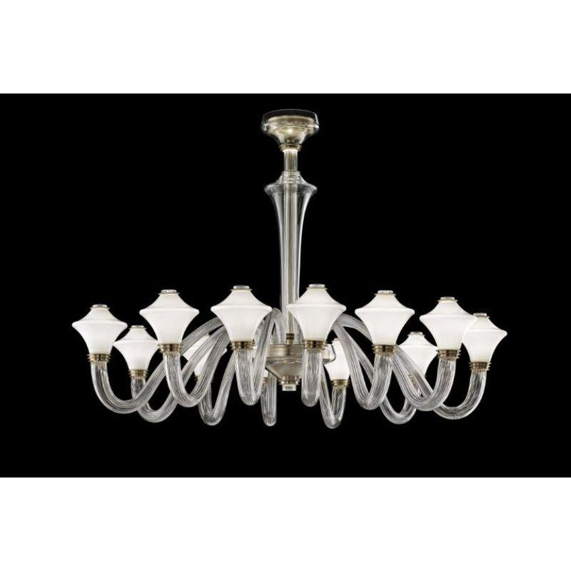 Metropolis 5720 Chandelier, 12 Bulbs, Transparent Venetian Crystal In New Condition For Sale In Venice, IT