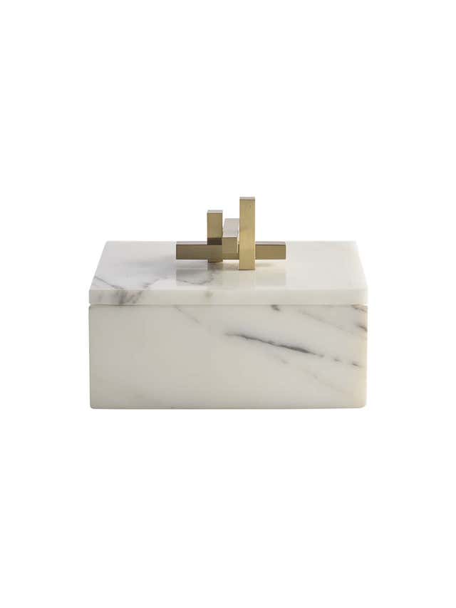 Metropolis Box Rectangle Bianco Marble by Greg Natale For Sale at 1stDibs