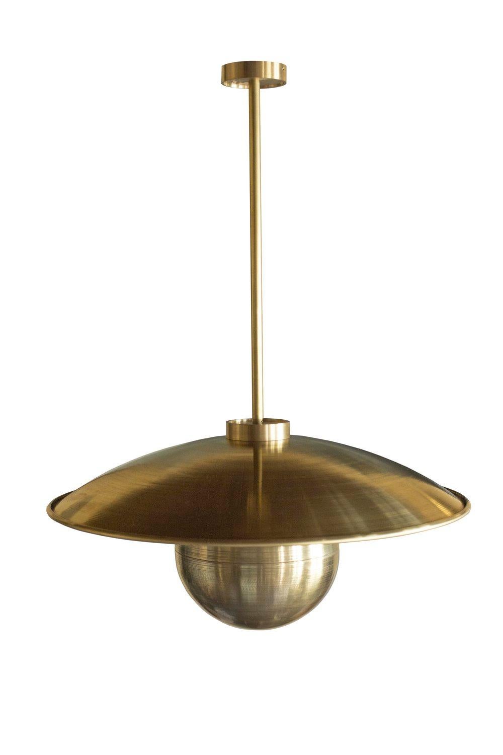 Metropolis Brass Contemporary Suspension Pendant Lamp by Jan Garncarek For Sale 1