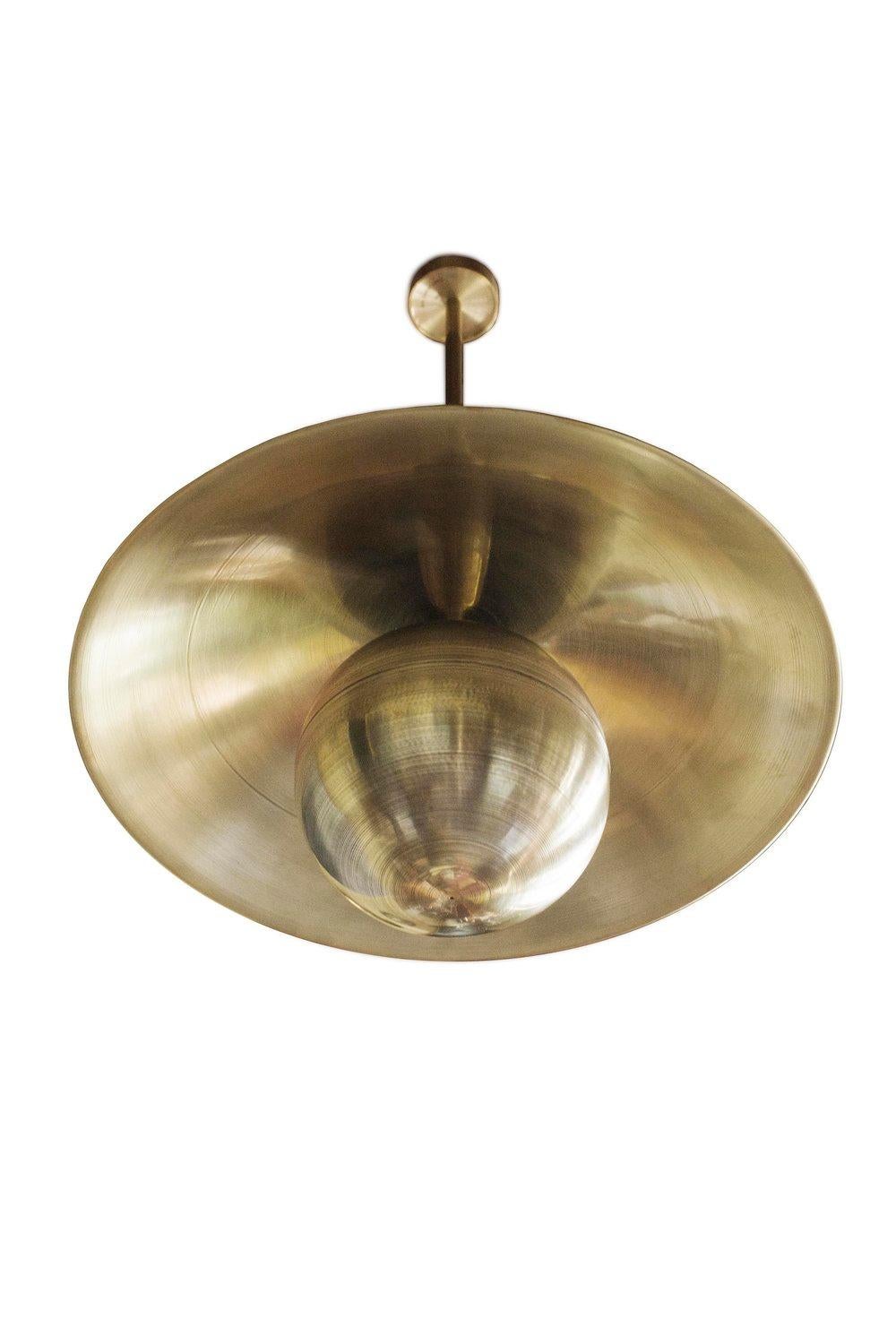 Metropolis Brass Contemporary Suspension Pendant Lamp by Jan Garncarek For Sale 2