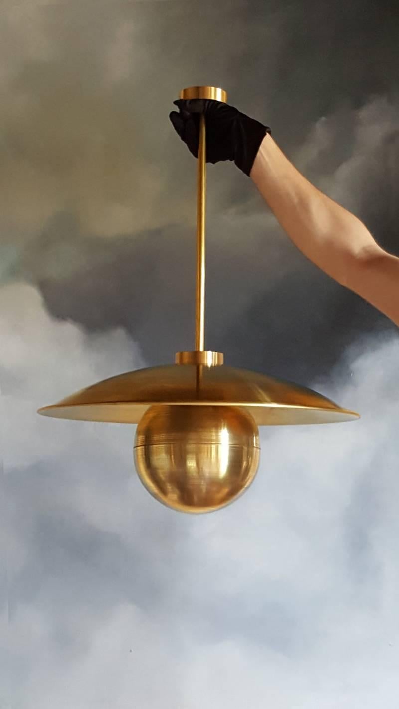 Metropolis brass sconce lamp by Jan Garncarek

Dimensions: 100 x 52 cm
Material: brass
Handcrafted by Jan Garncarek.
Signed and numbered.

Information:
weight:5 kg / 11 lb
voltage: 120V, 240V
lamping: 3 x E27, 60W, 50-60Hz
lumens:800