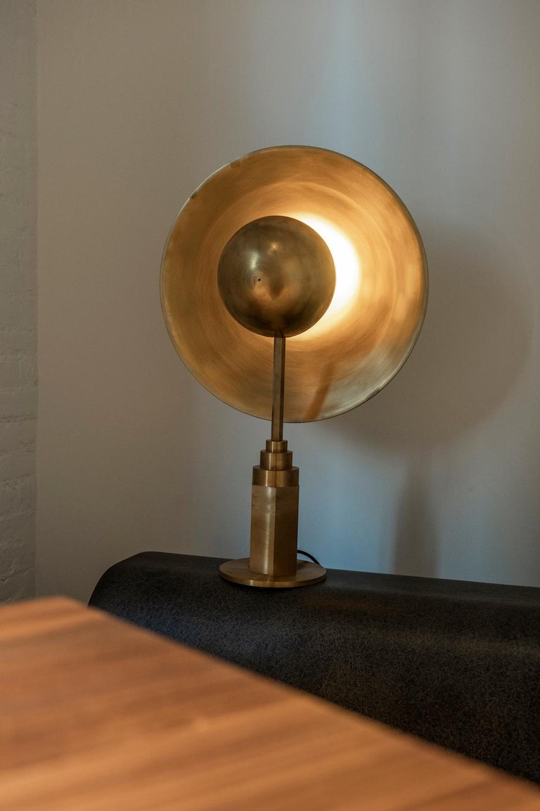 Metropolis Brass Table Lamp by Jan Garncarek For Sale 4