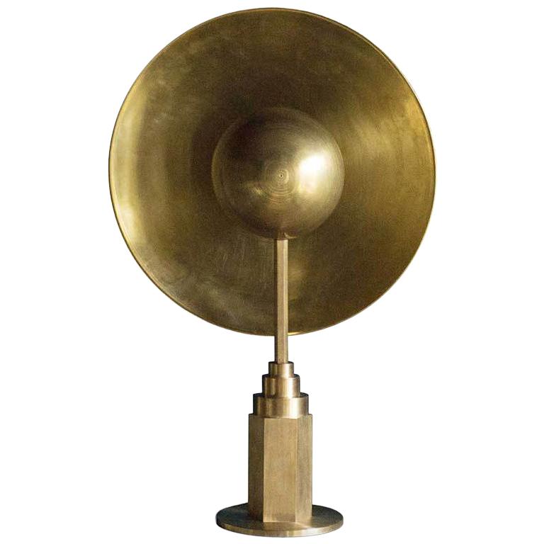 Metropolis Brass Table Lamp, Jan Garncarek For Sale
