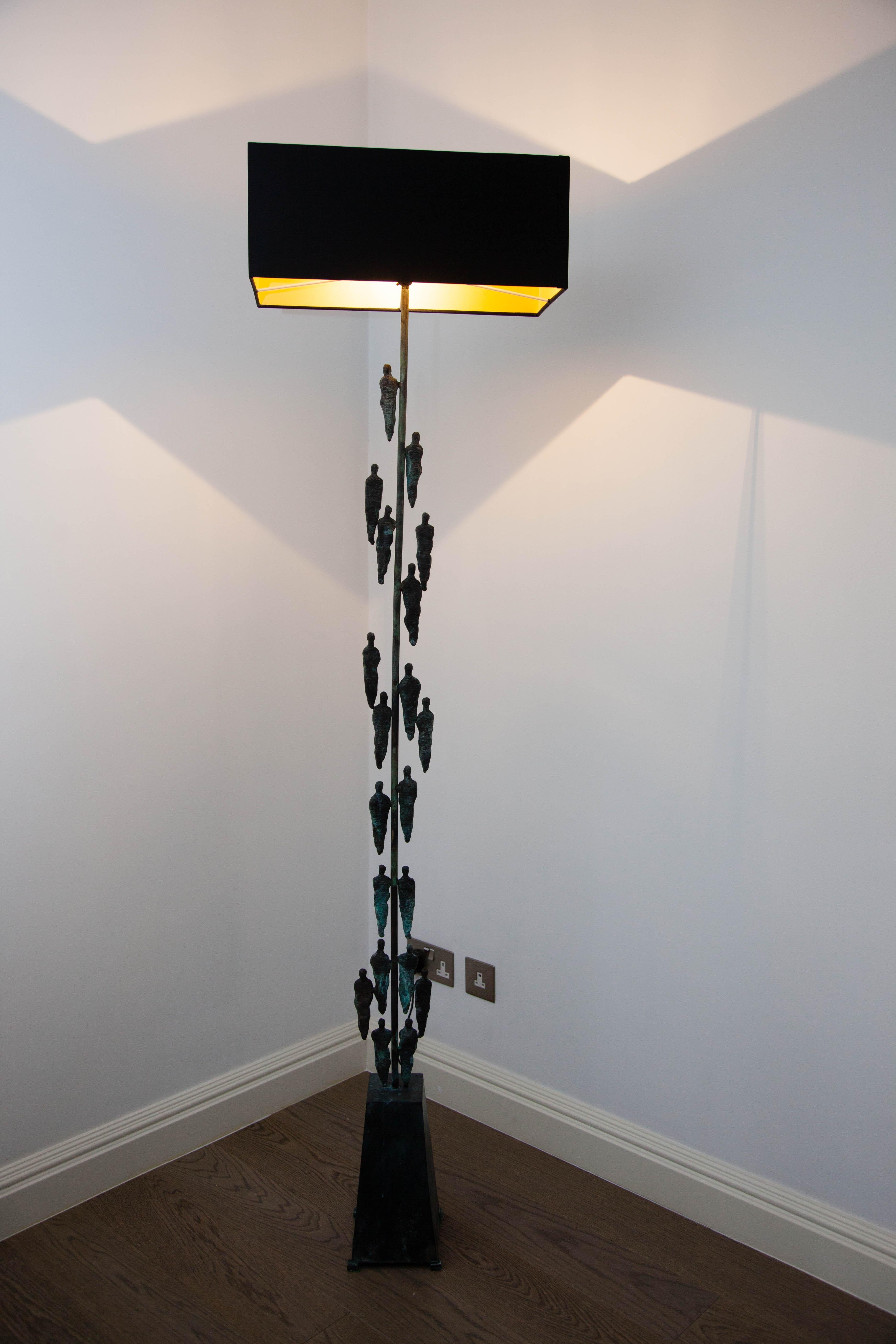 British  Sculptural  Floor Lamp, Bronze, Limited edition For Sale