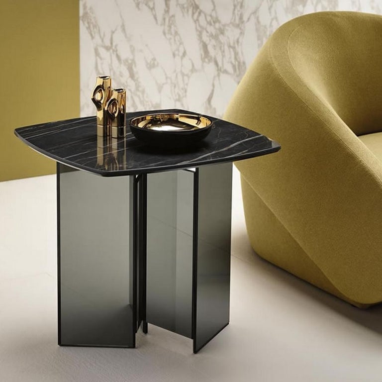 Metropolis Black Ceramic Side Table, Designed by Giuseppe Maurizio Scutellà  For Sale at 1stDibs