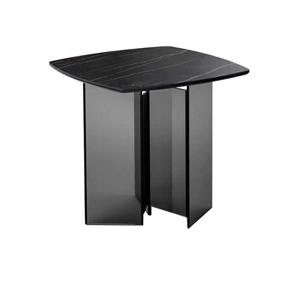 Modern Metropolis Black Ceramic Side Table, Designed by Giuseppe Maurizio Scutellà For Sale