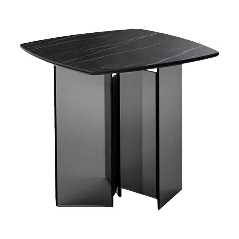 Metropolis Black Ceramic Side Table, Designed by Giuseppe Maurizio Scutellà For Sale