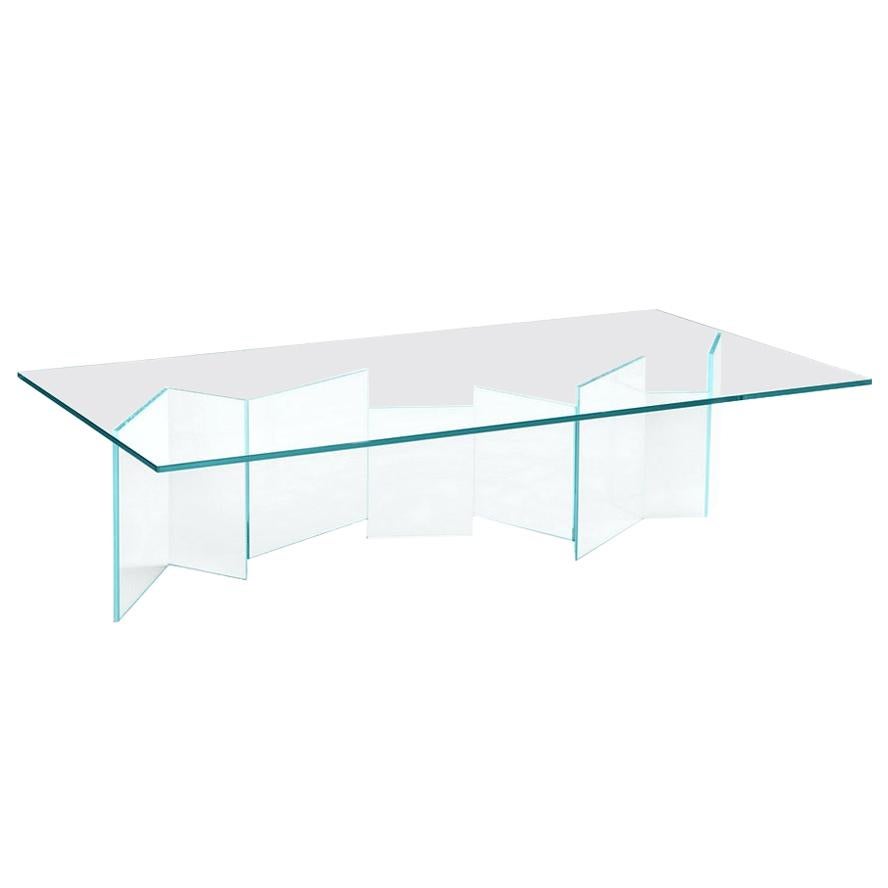 Metropolis Glass Coffee Table, by Giuseppe Maurizio Scutellà, Made in Italy For Sale