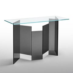 Metropolis Glass Console, Designed by Giuseppe Maurizio Scutellà, Made in Italy