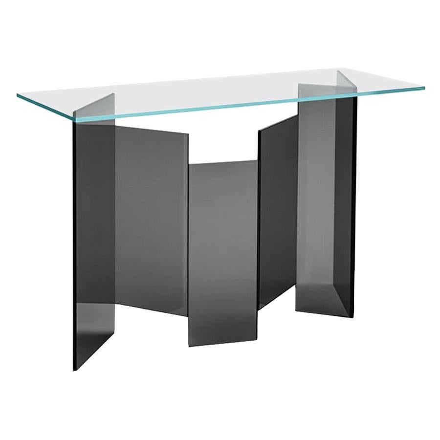 Metropolis Glass Console, Designed by Giuseppe Maurizio Scutellà, Made in Italy For Sale