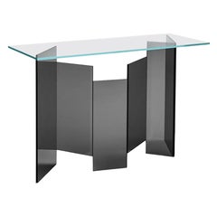 Consola de cristal Metrópolis, diseñada por Giuseppe Maurizio Scutellà, Made in Italy