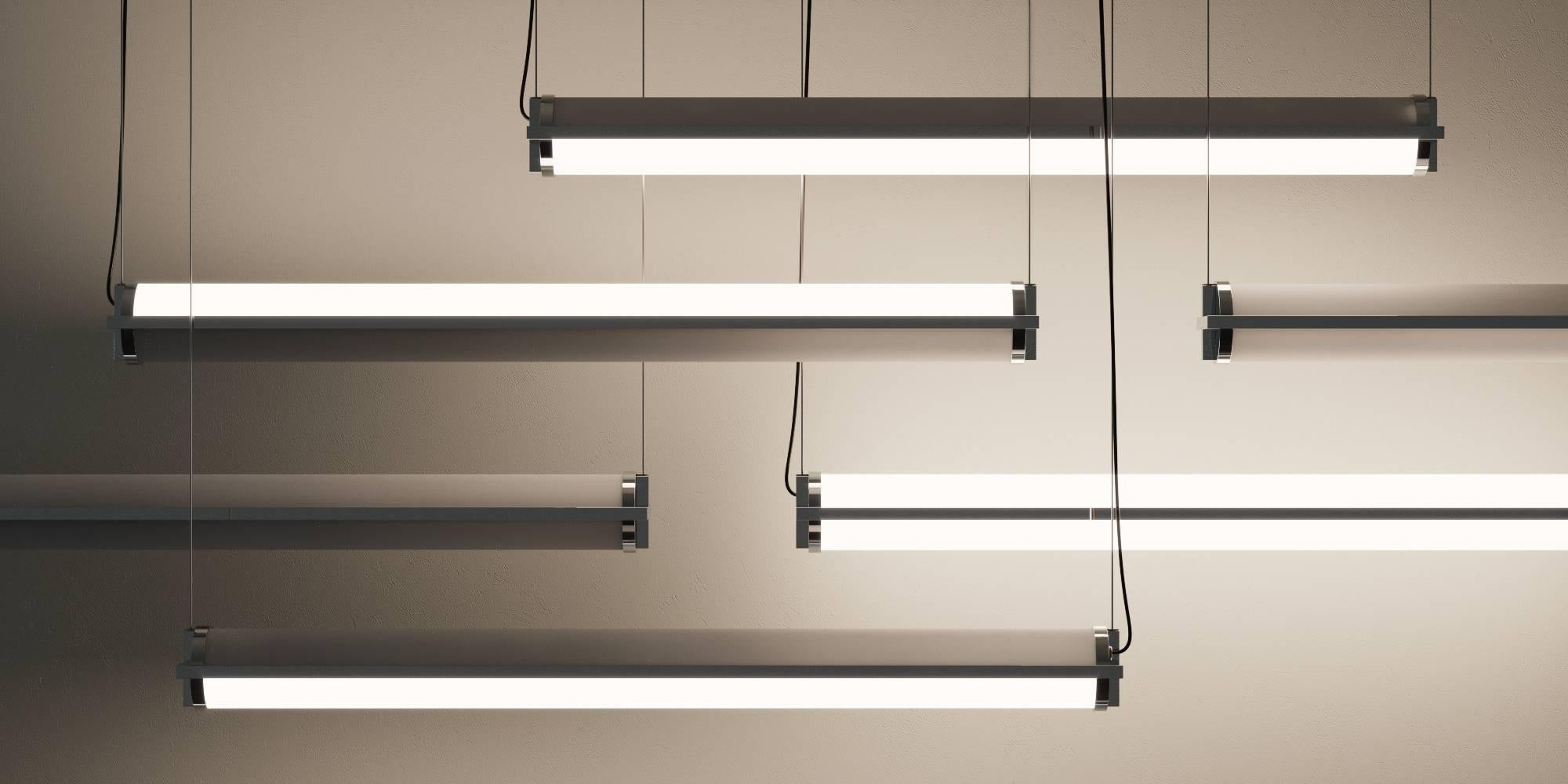 Aluminum Metropolis Contemporary Modular Suspended LED Light Fixture in 48