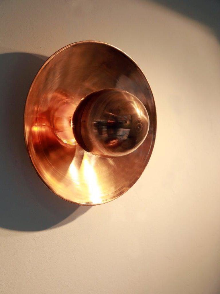 Post-Modern Metropolis Copper Sconce by Jan Garncarek For Sale