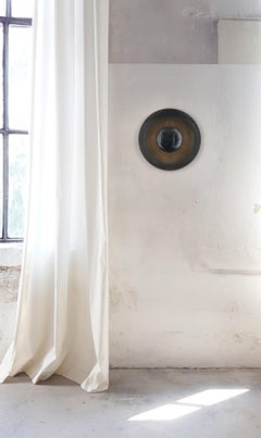 Metropolis Eclipse Brass and Glass Sculptural Wall Sconce by Jan Garncarek