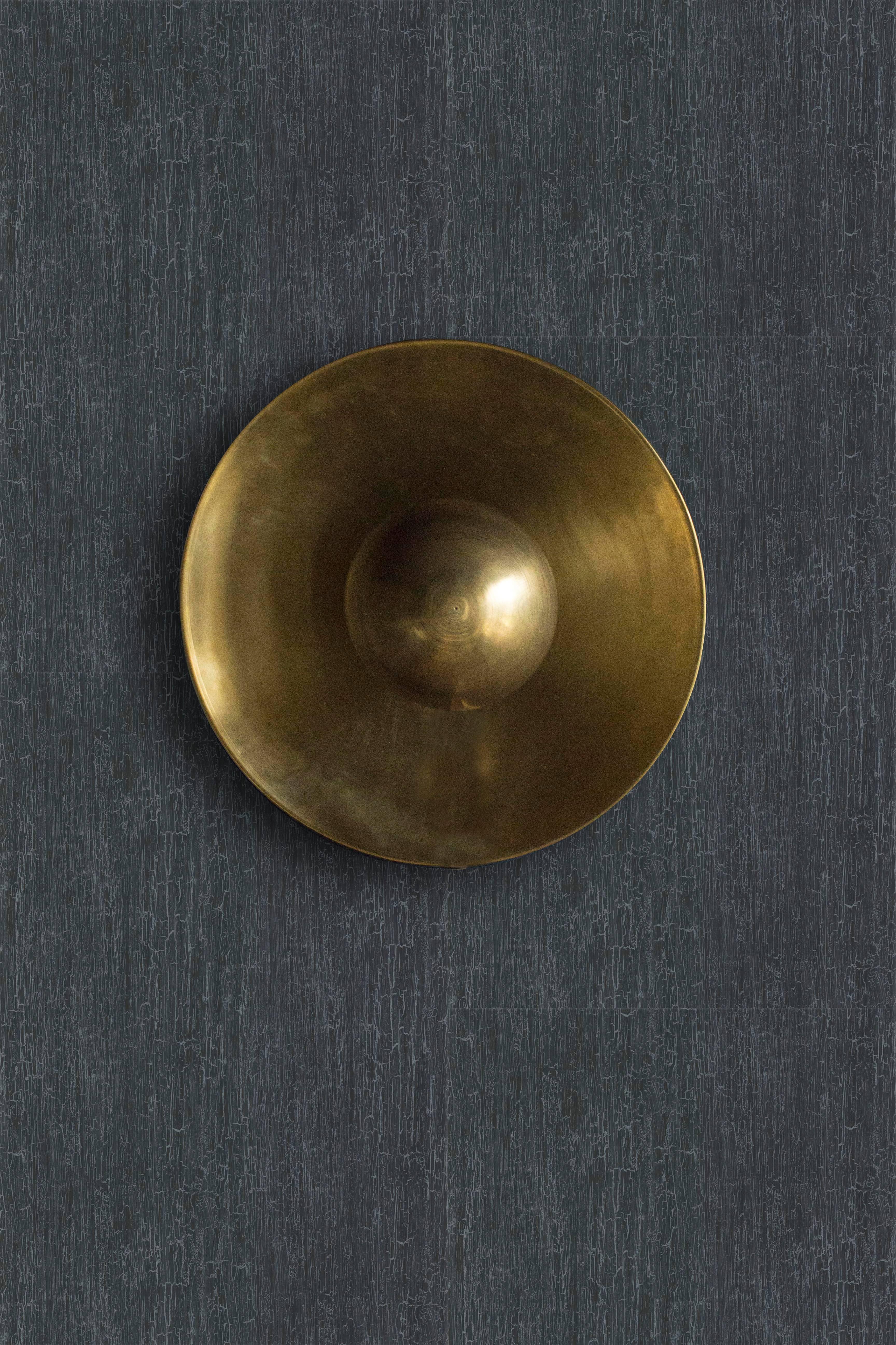 Metropolis Eclipse, Brass Sconce by Jan Garncarek In New Condition For Sale In Geneve, CH