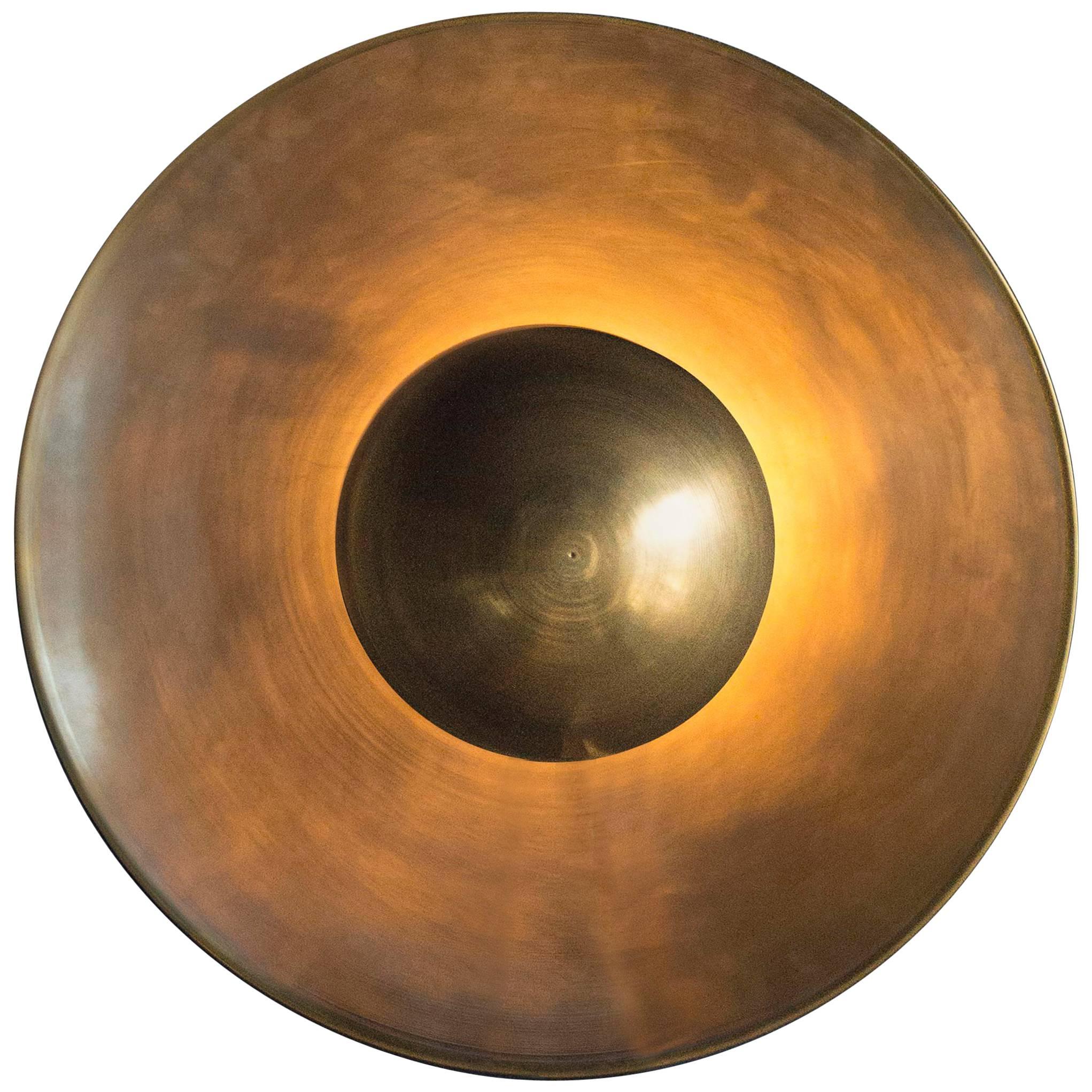 Metropolis Eclipse, Brass Sconce by Jan Garncarek In New Condition In Geneve, CH