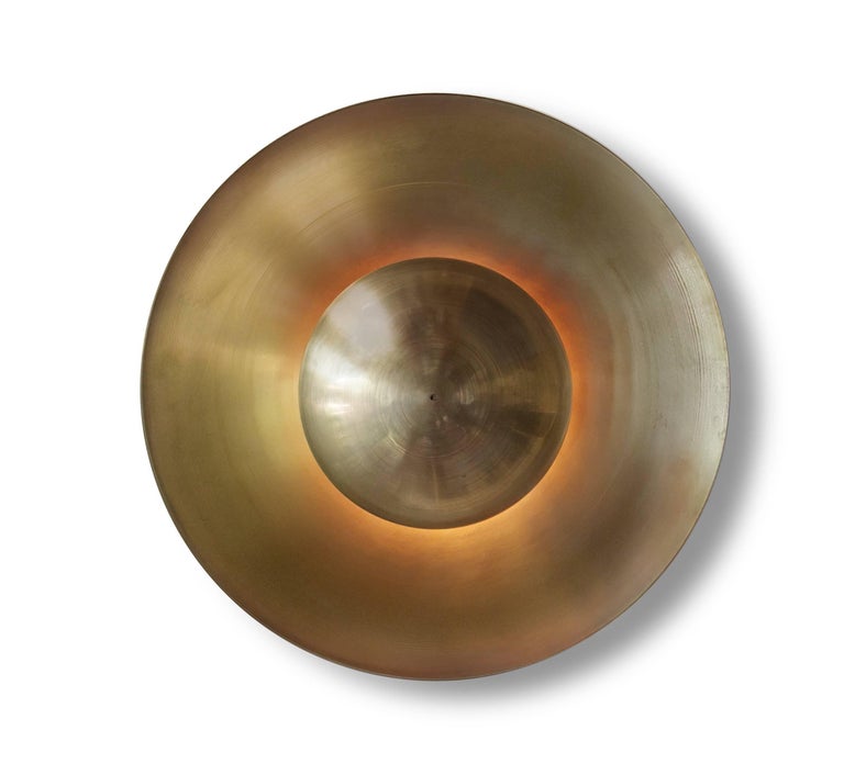 Metropolis Eclipse, Brass Sconce by Jan Garncarek For Sale 2