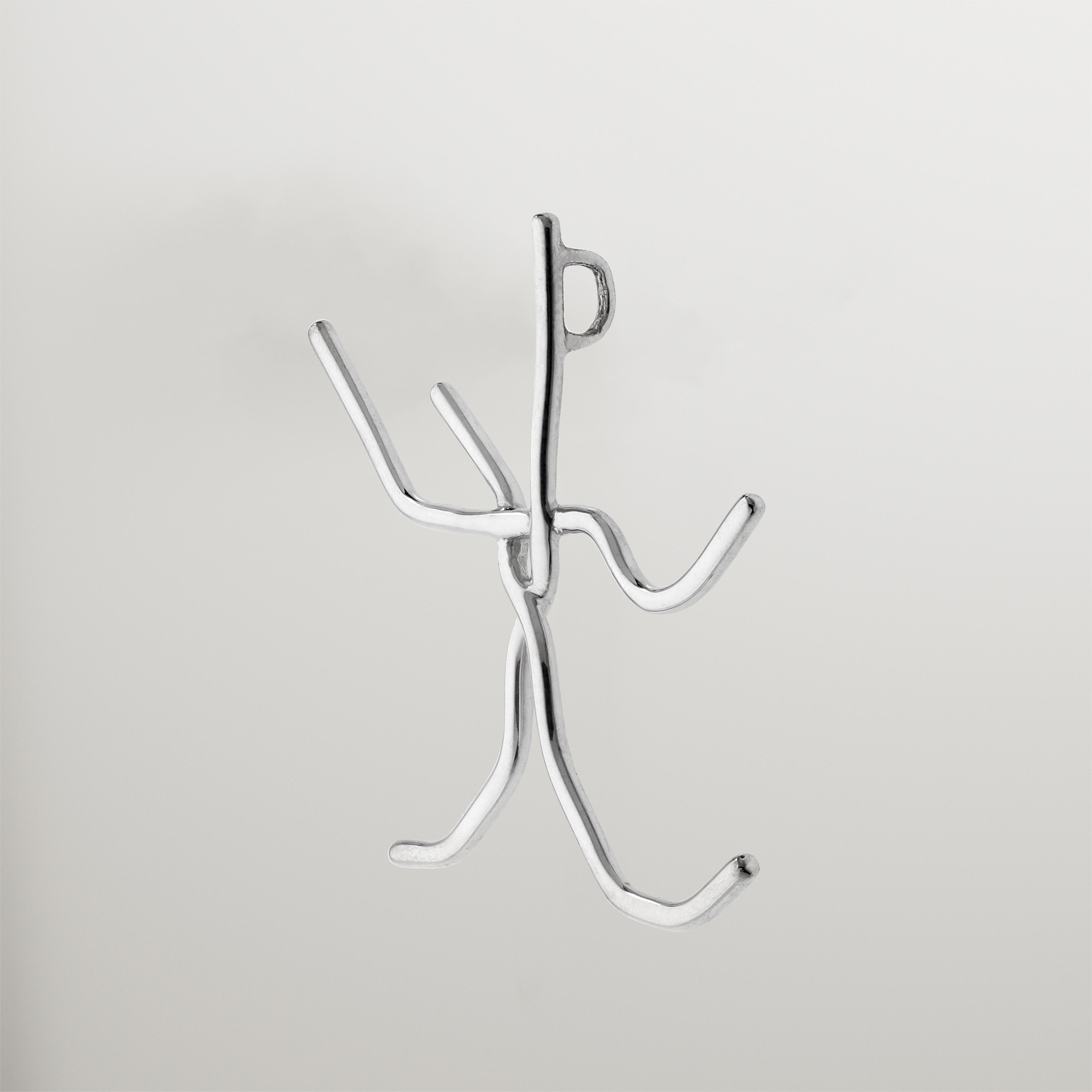 Modern Metropolis Minimalistic Cocktail Contemporary Pendant on .925 Gilding Silver For Sale