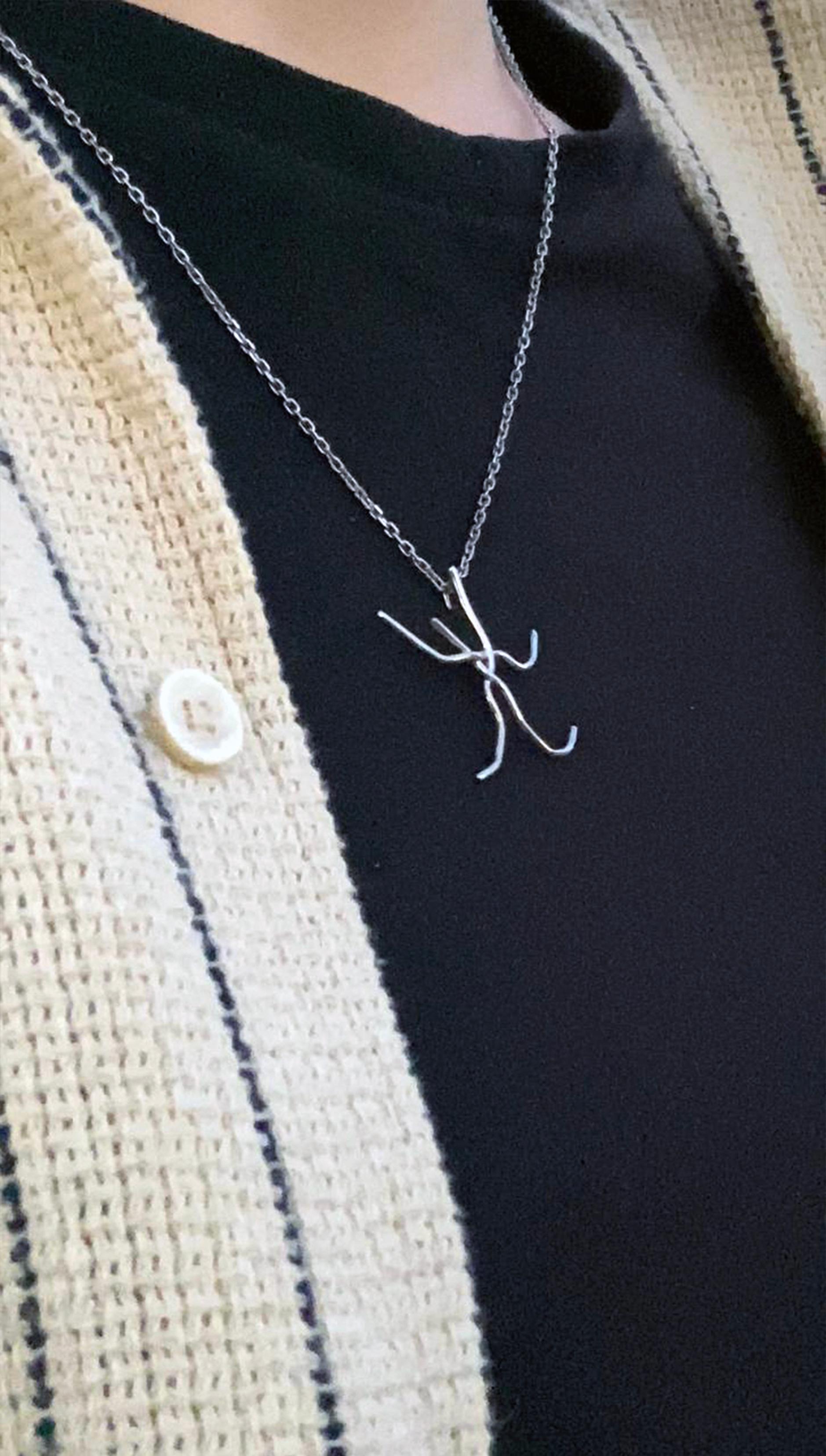 Round Cut Metropolis Minimalistic Cocktail Contemporary Pendant on .925 Gilding Silver For Sale