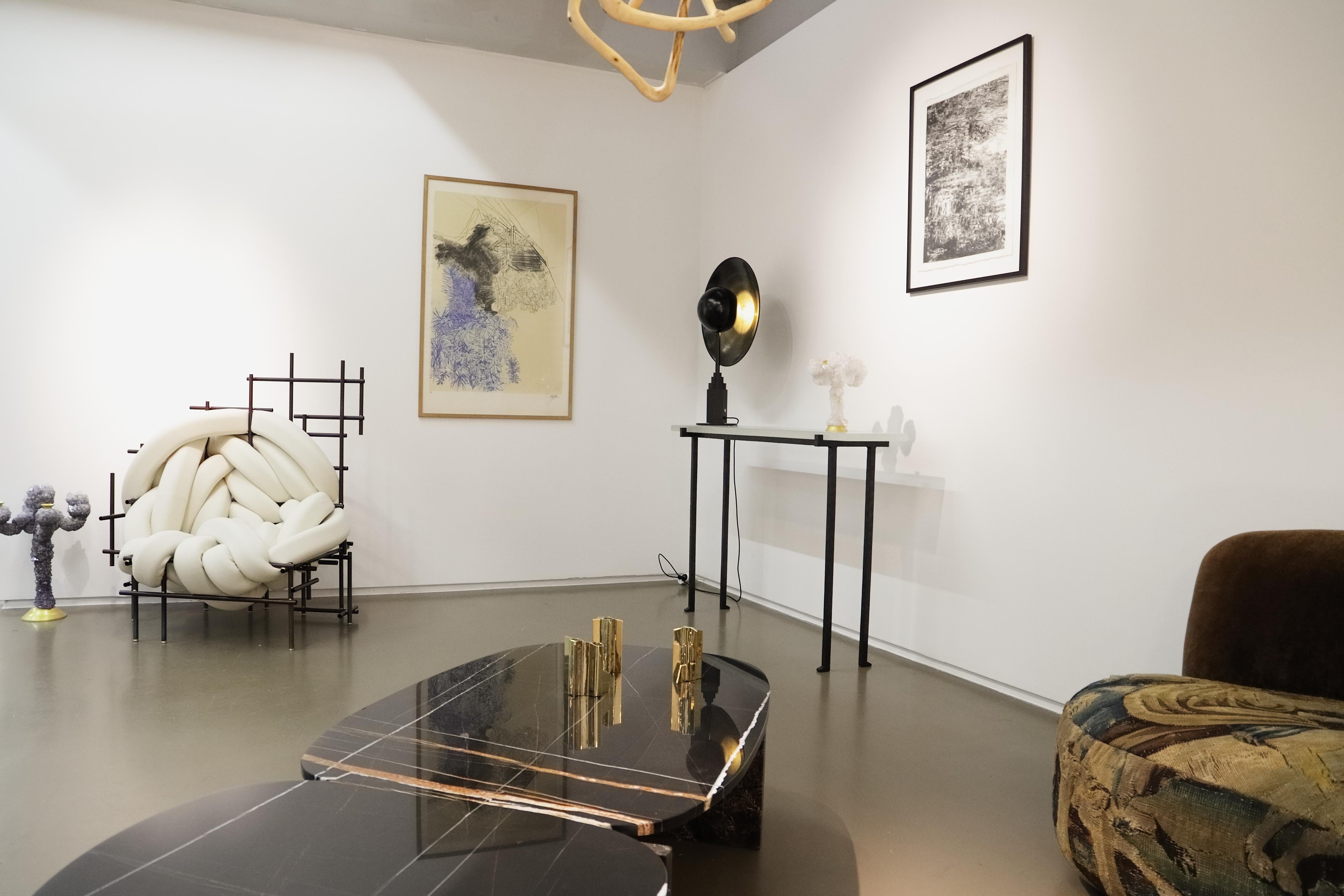 Contemporary Metropolis Noir, Brass Limited Edition Table Lamp by Jan Garncarek For Sale