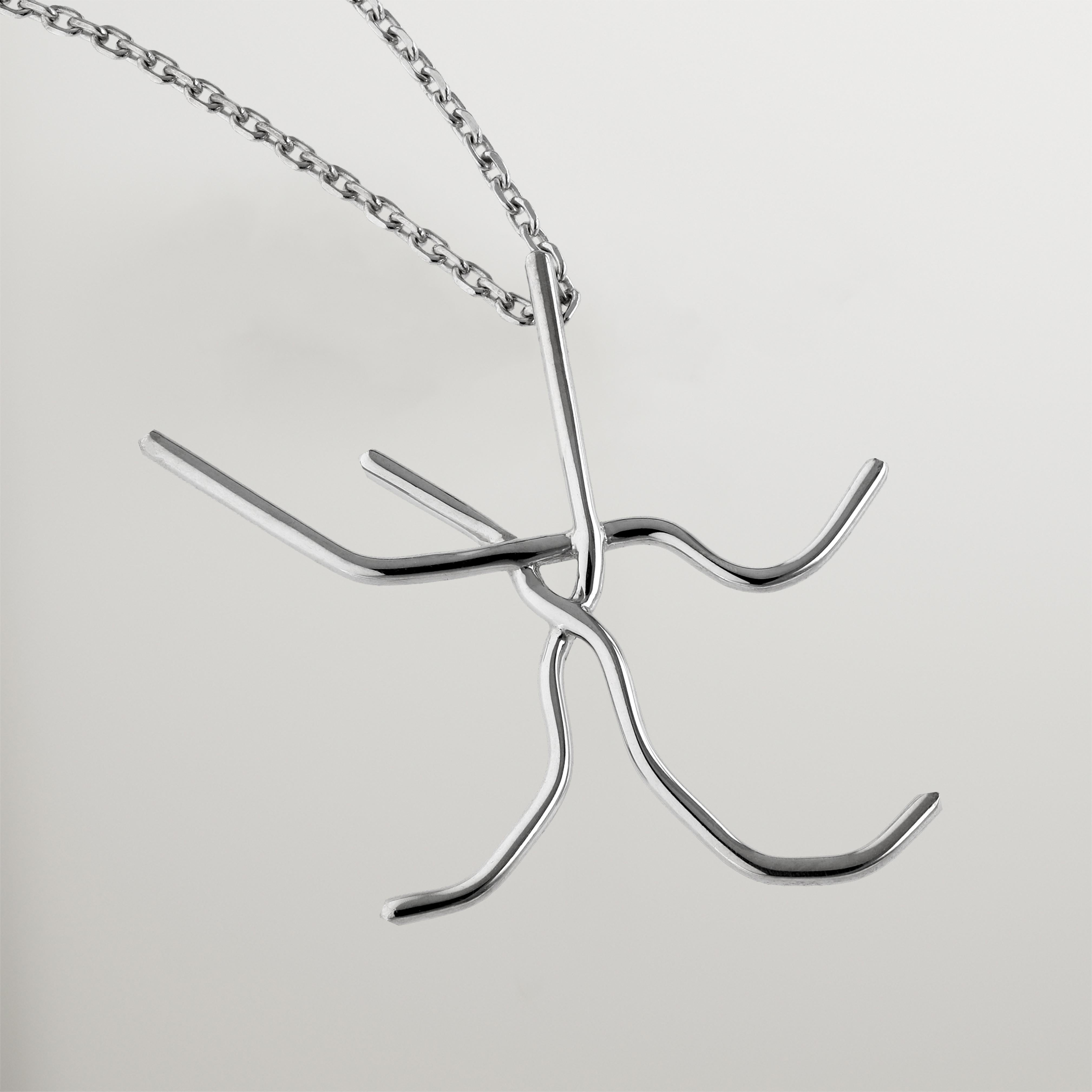 da uomo o donna Set Metropolis Ciondolo minimalista e orecchini a leva in argento 925 in vendita