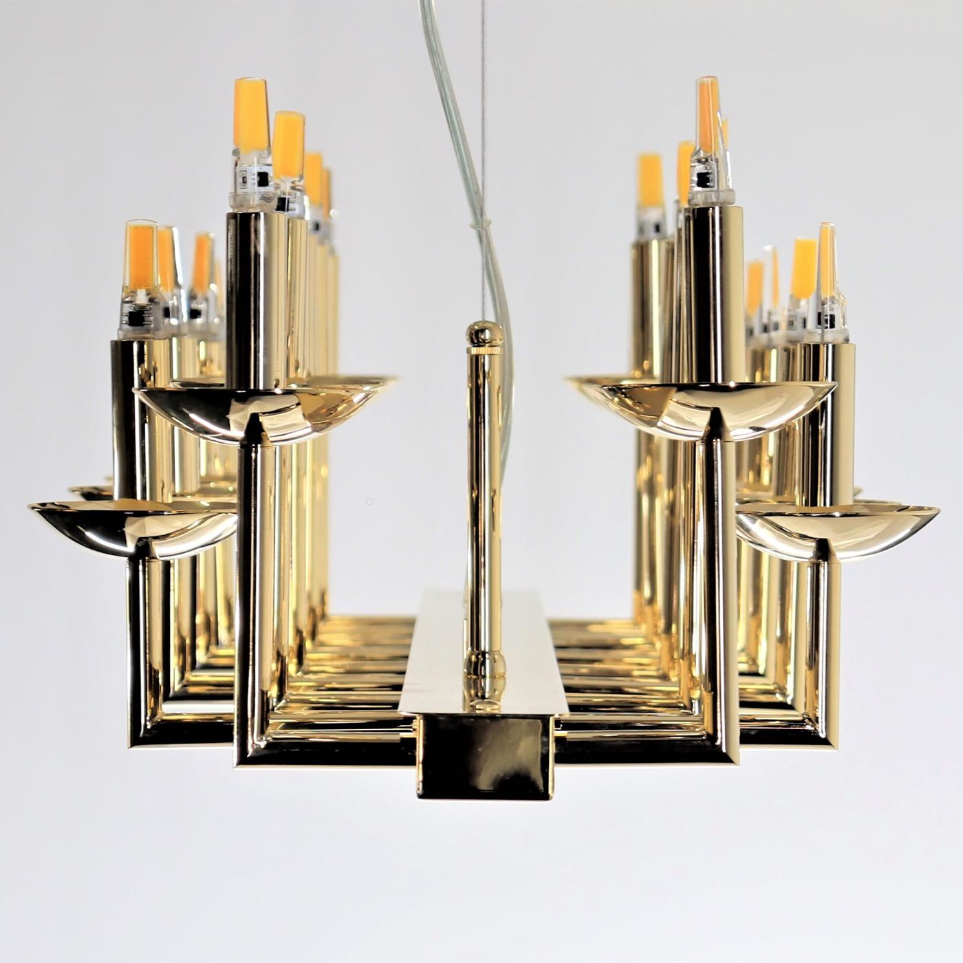 Modern Metropolitan Gold Chandelier For Sale