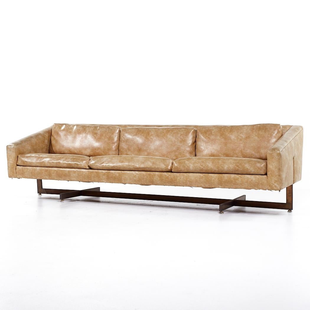 Mid-Century Modern Metropolitan Mid Century Bronze Base Sofa For Sale