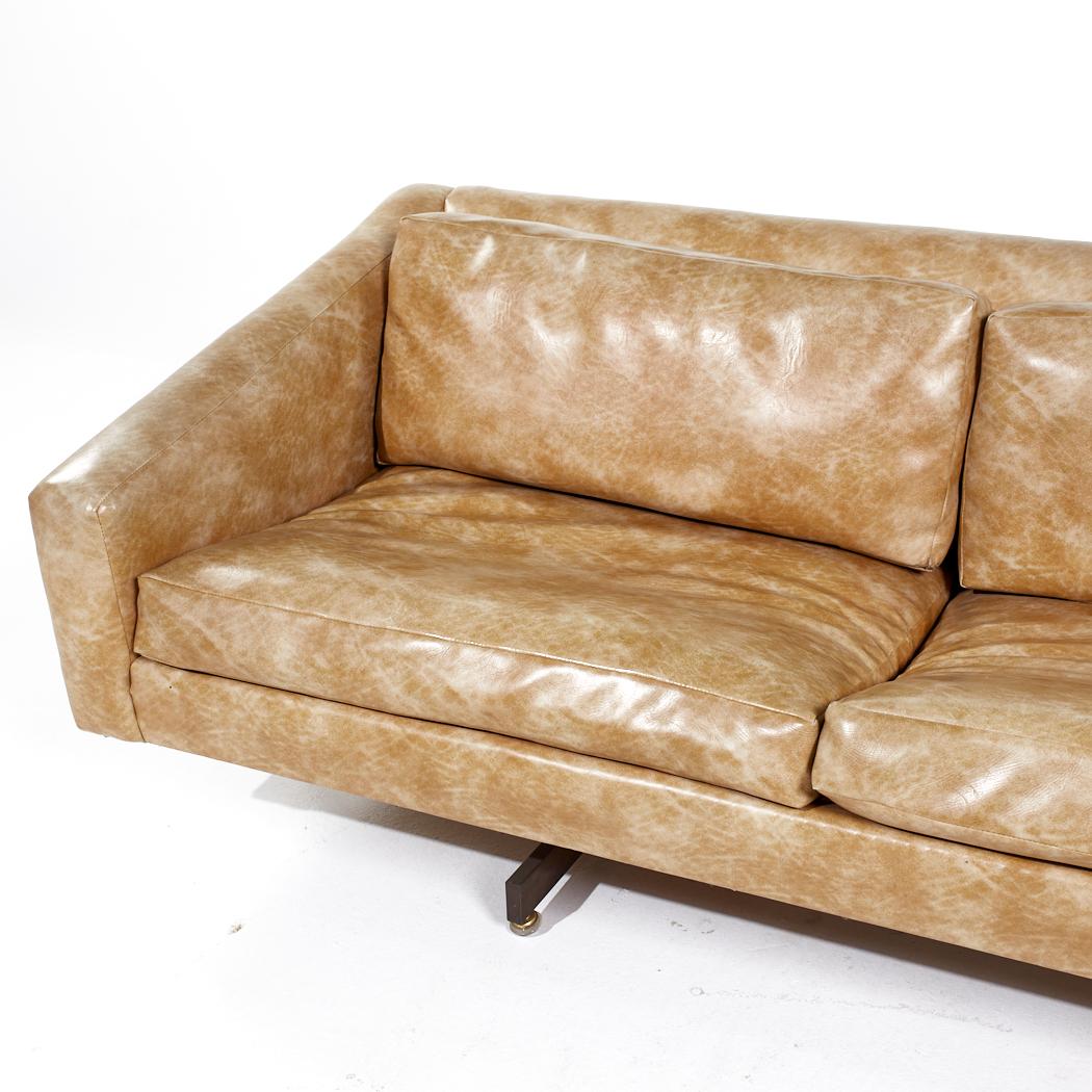 Metropolitan Mid Century Bronze Base Sofa For Sale 1
