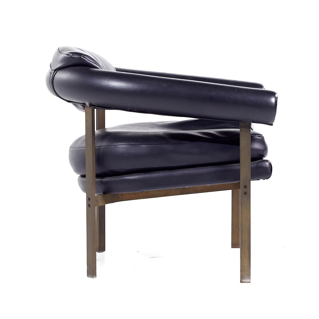 Metropolitan Mid Century Bronze Lounge Chairs - Pair For Sale 4