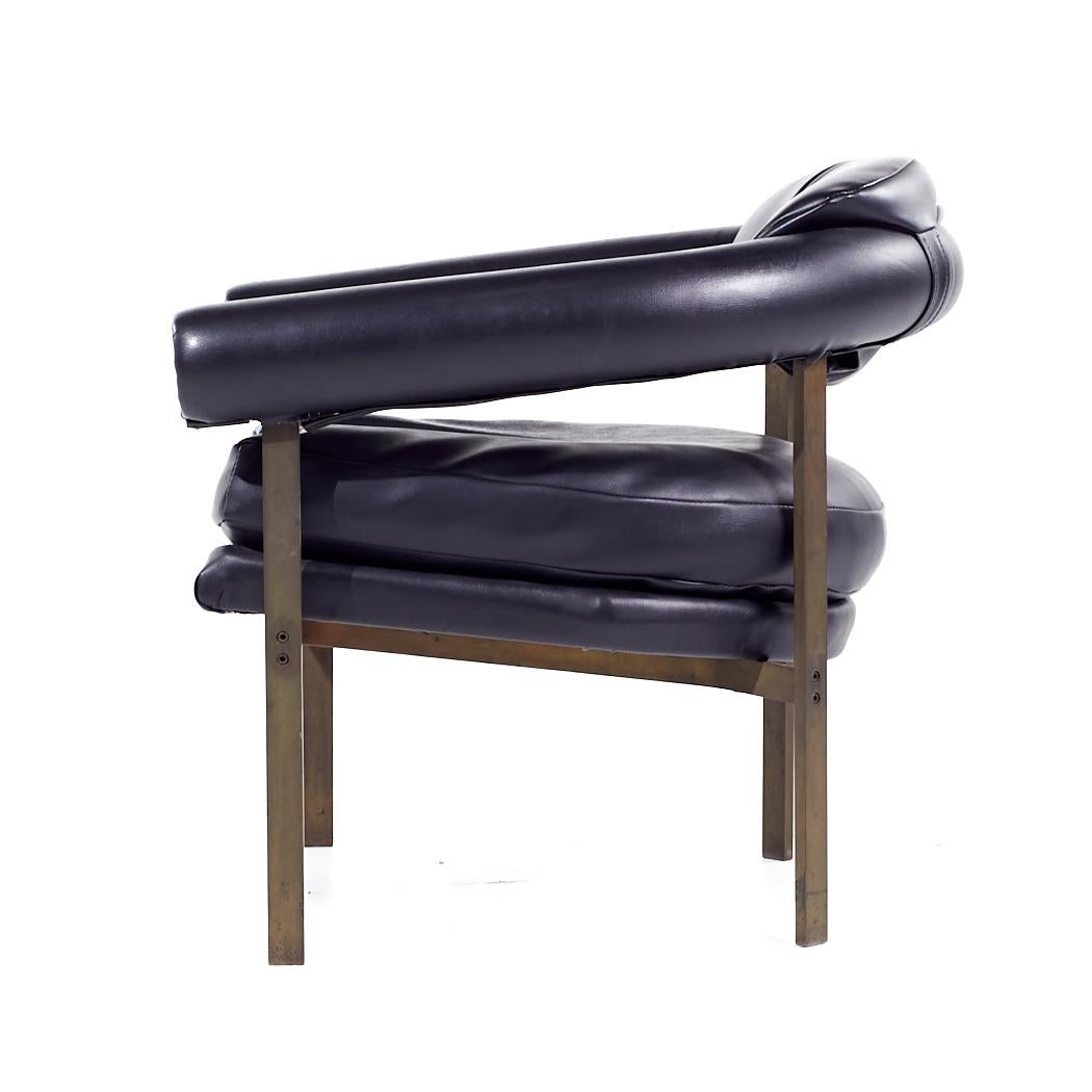 Metropolitan Mid Century Bronze Lounge Chairs - Pair For Sale 5