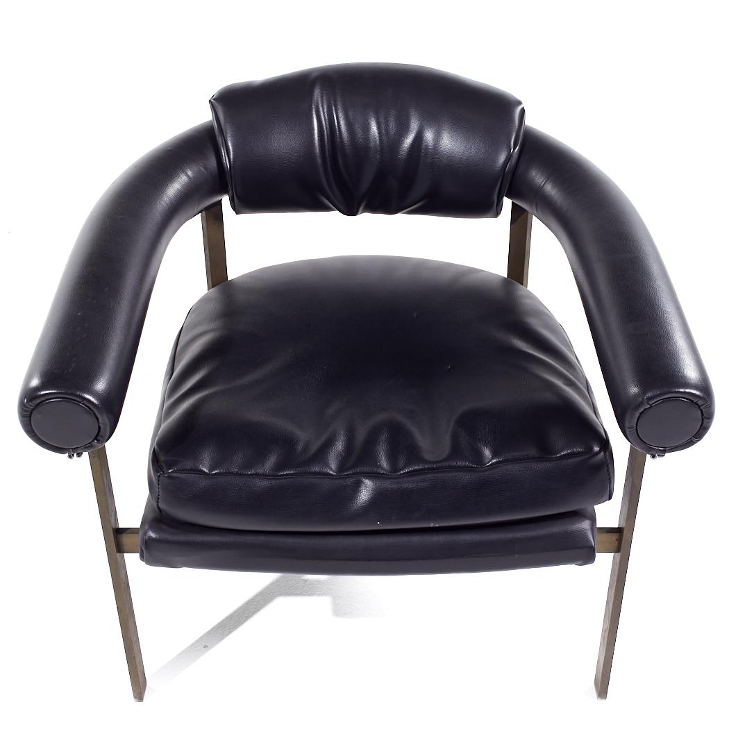 Metropolitan Mid Century Bronze Lounge Chairs - Pair For Sale 6