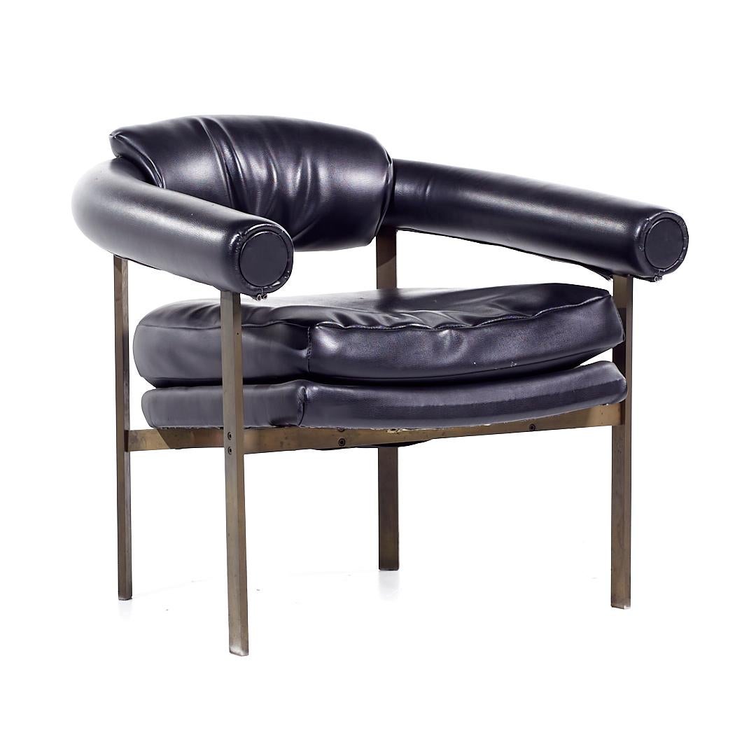 American Metropolitan Mid Century Bronze Lounge Chairs - Pair For Sale