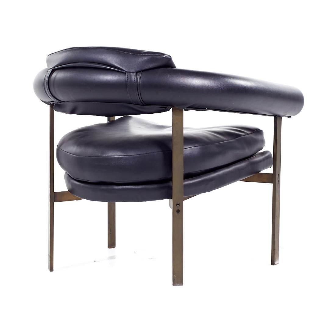 Metropolitan Mid Century Bronze Lounge Chairs - Pair For Sale 1