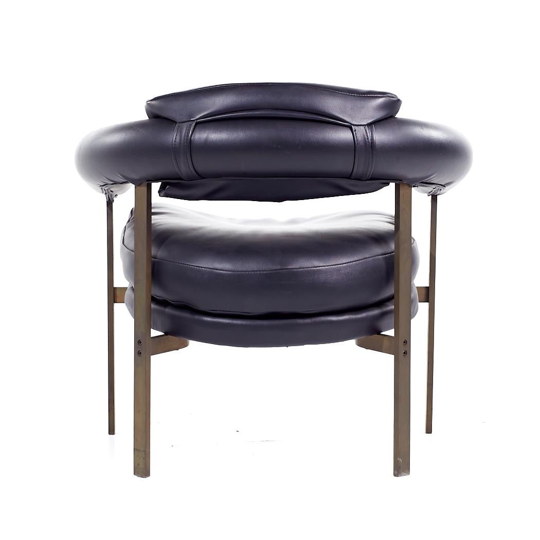 Metropolitan Mid Century Bronze Lounge Chairs - Pair For Sale 2