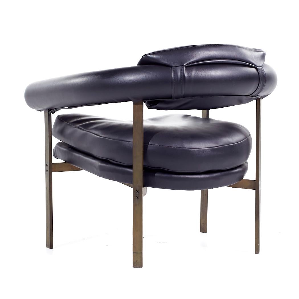 Metropolitan Mid Century Bronze Lounge Chairs - Pair For Sale 3