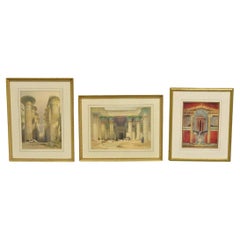 Lithographies encadrées romaines David Roberts Metropolitan Museum of Art, 3 pièces