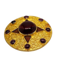 Metropolitan Museum Of Art Sterling Silver Vermeil and Garnet Brooch #17154