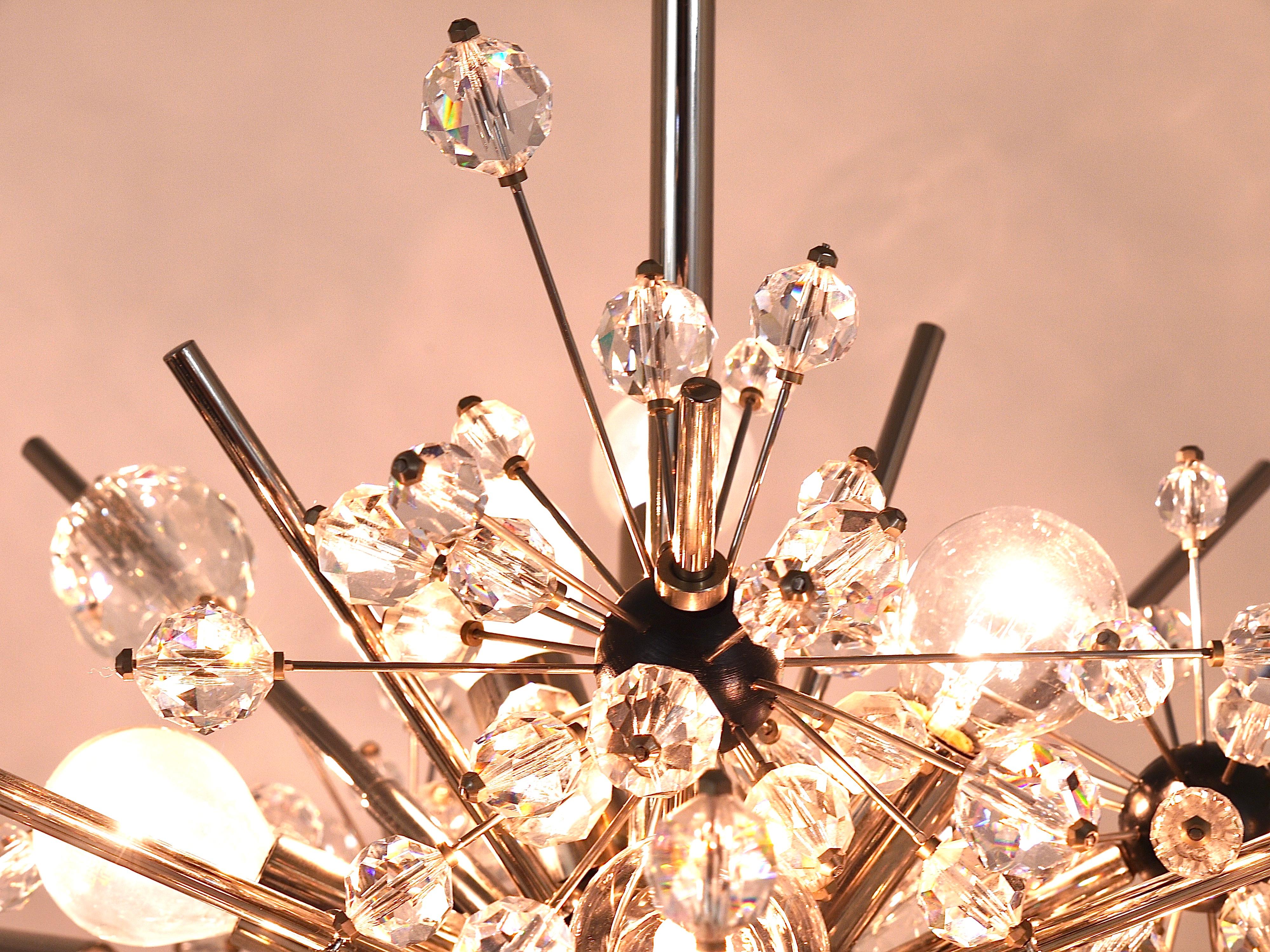 Brass Metropolitan Opera Crystal Sputnik Chandelier, Hans Harald Rath, Lobmeyr Vienna