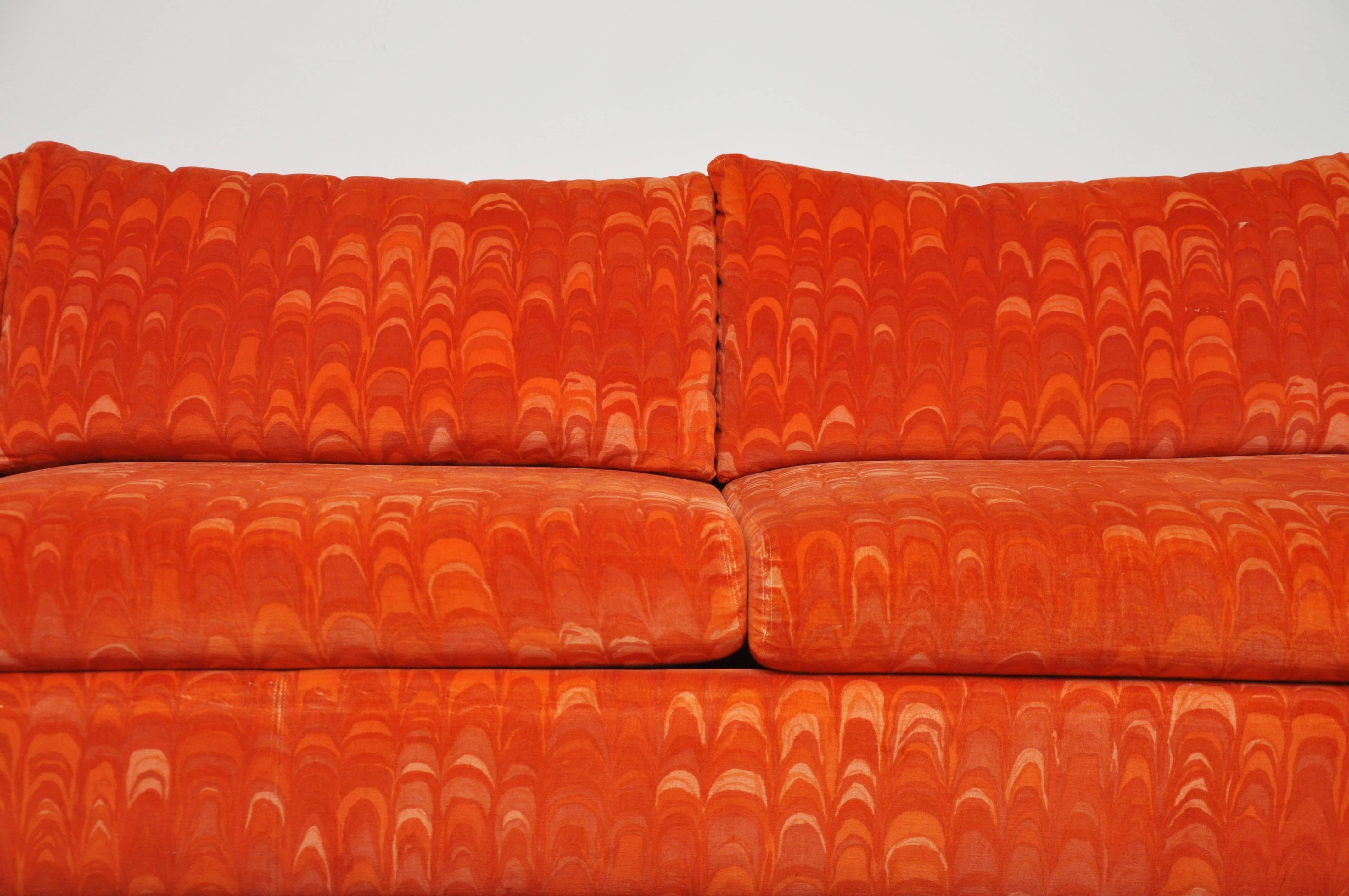 Metropolitan Sectional Sofa in Jack Lenor Larsen Velvet In Excellent Condition In Chicago, IL