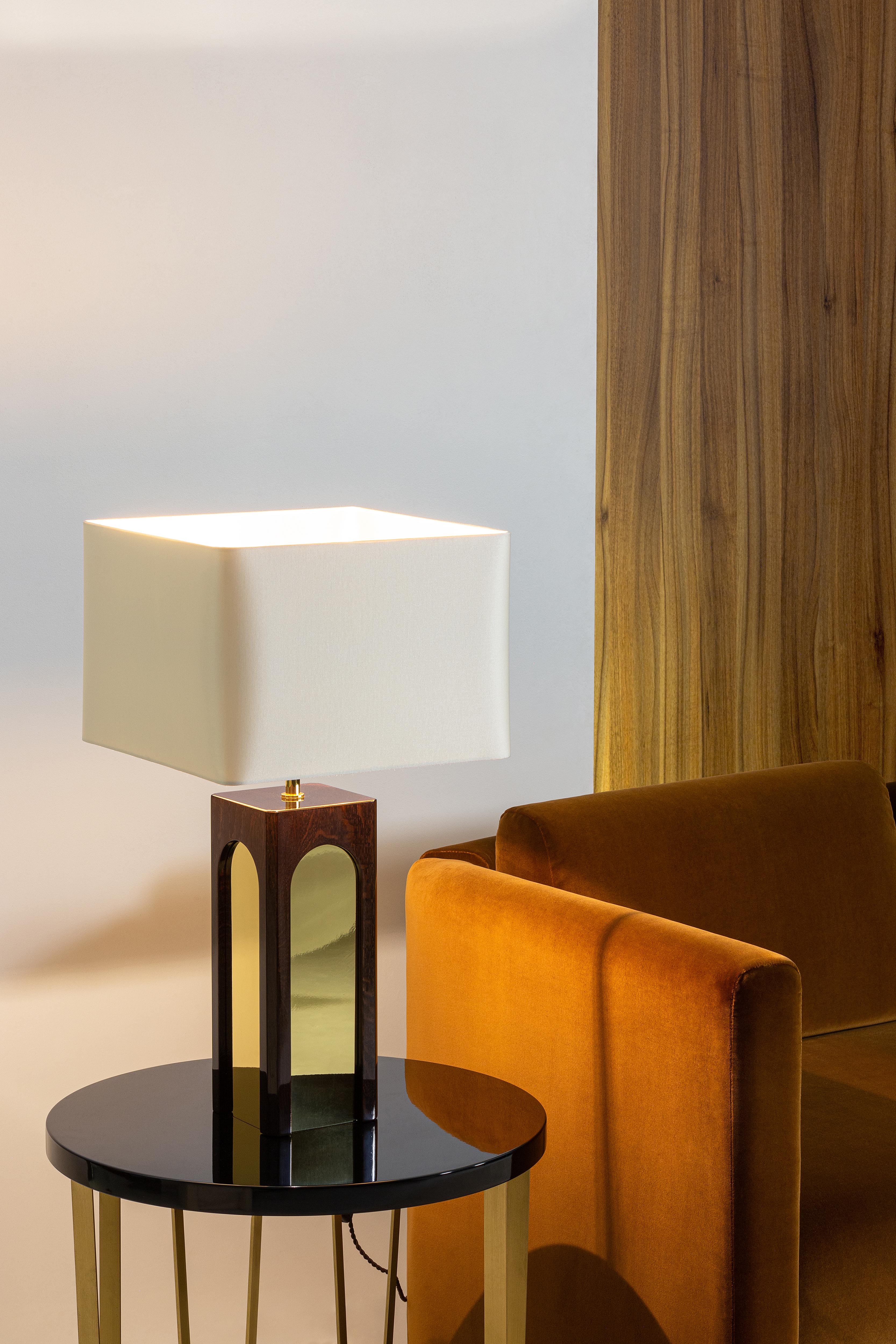 Metropolitan Table Lamp, Wood and Brass, InsidherLand by Joana Santos Barbosa In New Condition For Sale In Maia, Porto