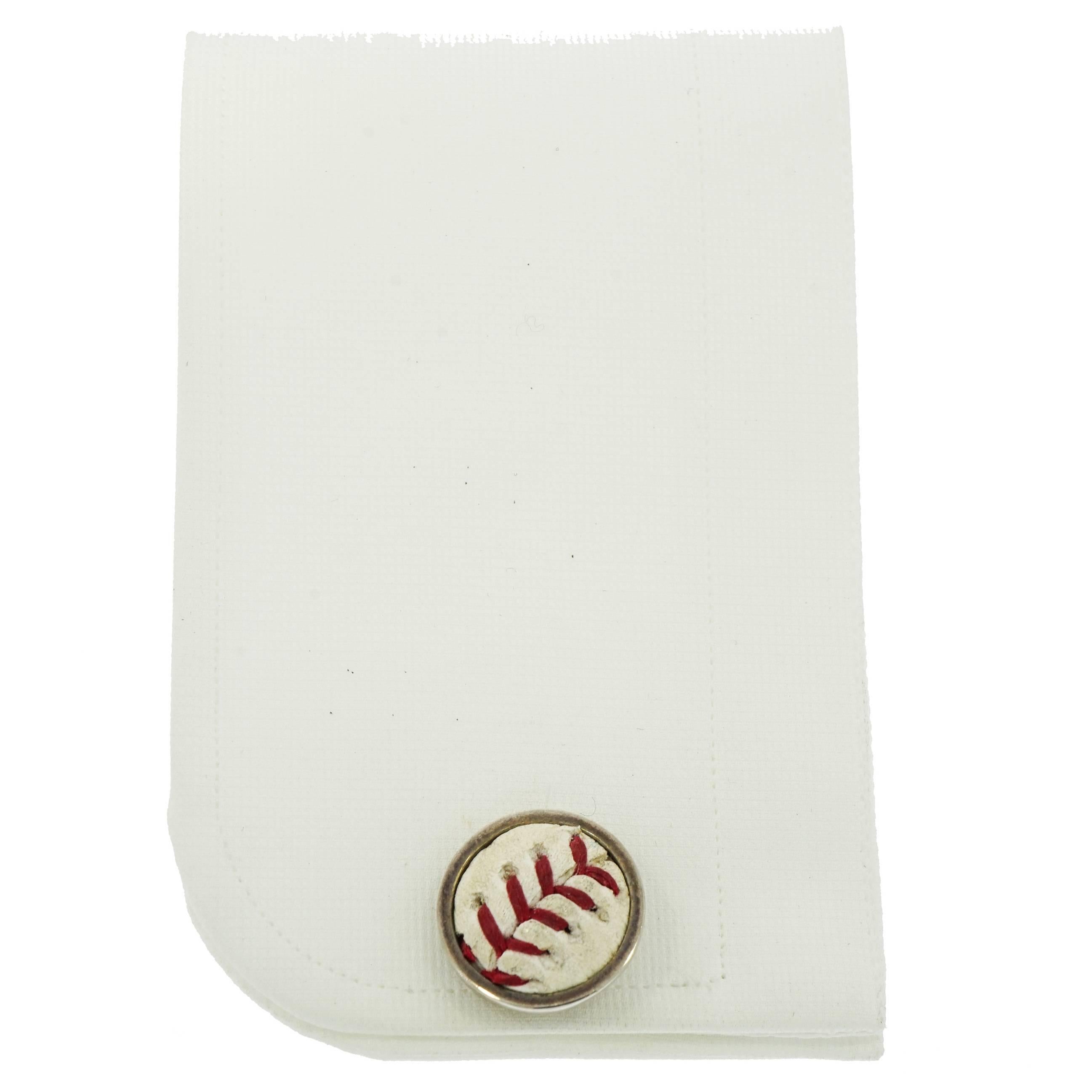 Artist Met's Baseball Sterling Silver Cufflinks