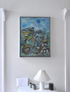 Contemporary Danish painting "City by the Ocean - II" by Mette Birckner