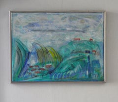 Danish contemporary painting "Landscape", oil on canvas by Mette Birckner