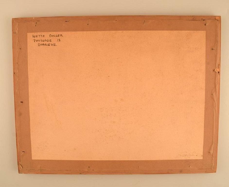 Mette Doller, artista danese, tecnica mista su carta, Gallo, datato 1959 in vendita 1