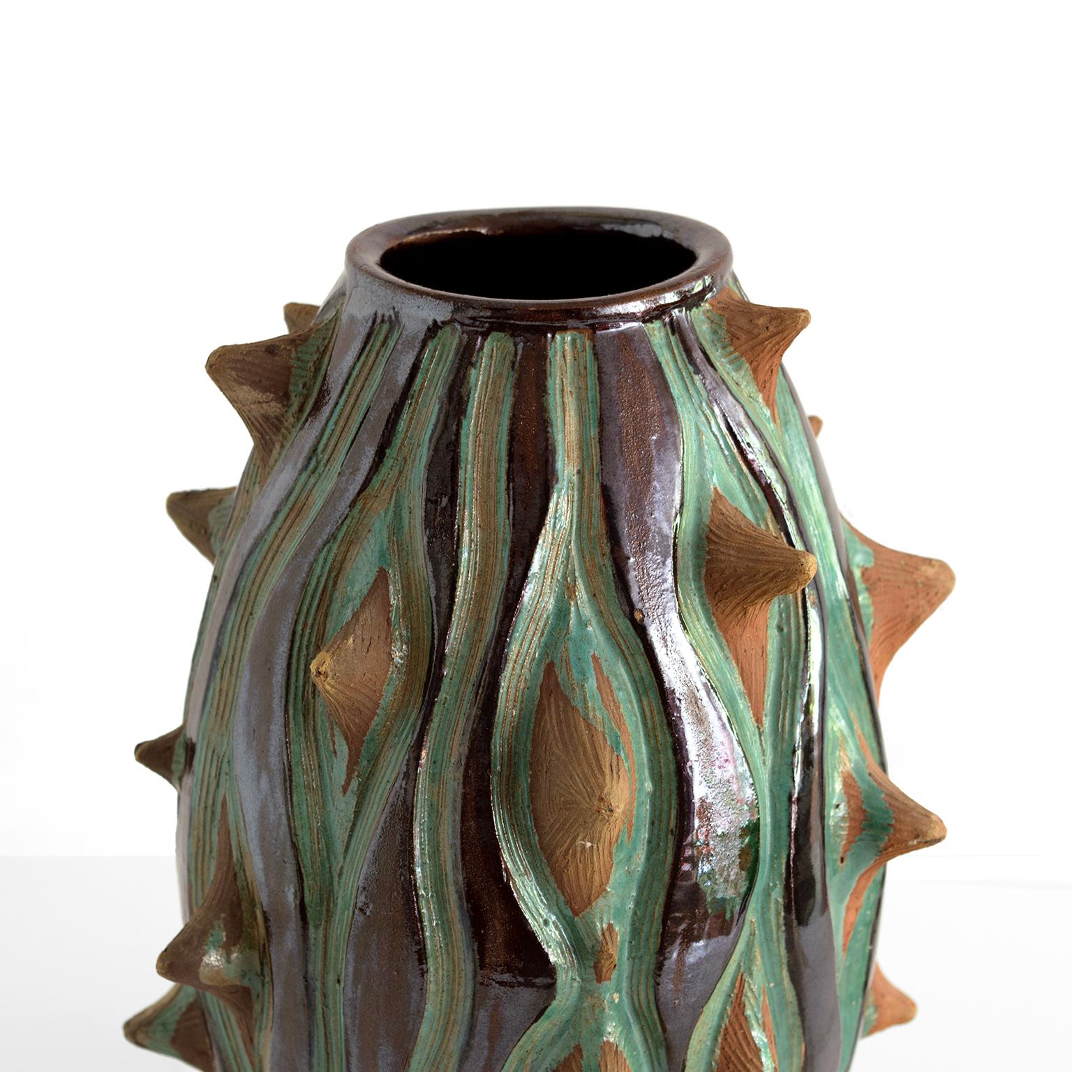 Mette Doller Studio „Surrealistische“ Vase, Dänemark 1947 (Glasiert) im Angebot